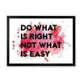thumbnail image 1 of Designart 'Do What Is Right Not What Is Easy On Red Background' Traditional Framed Art Print, 1 of 4