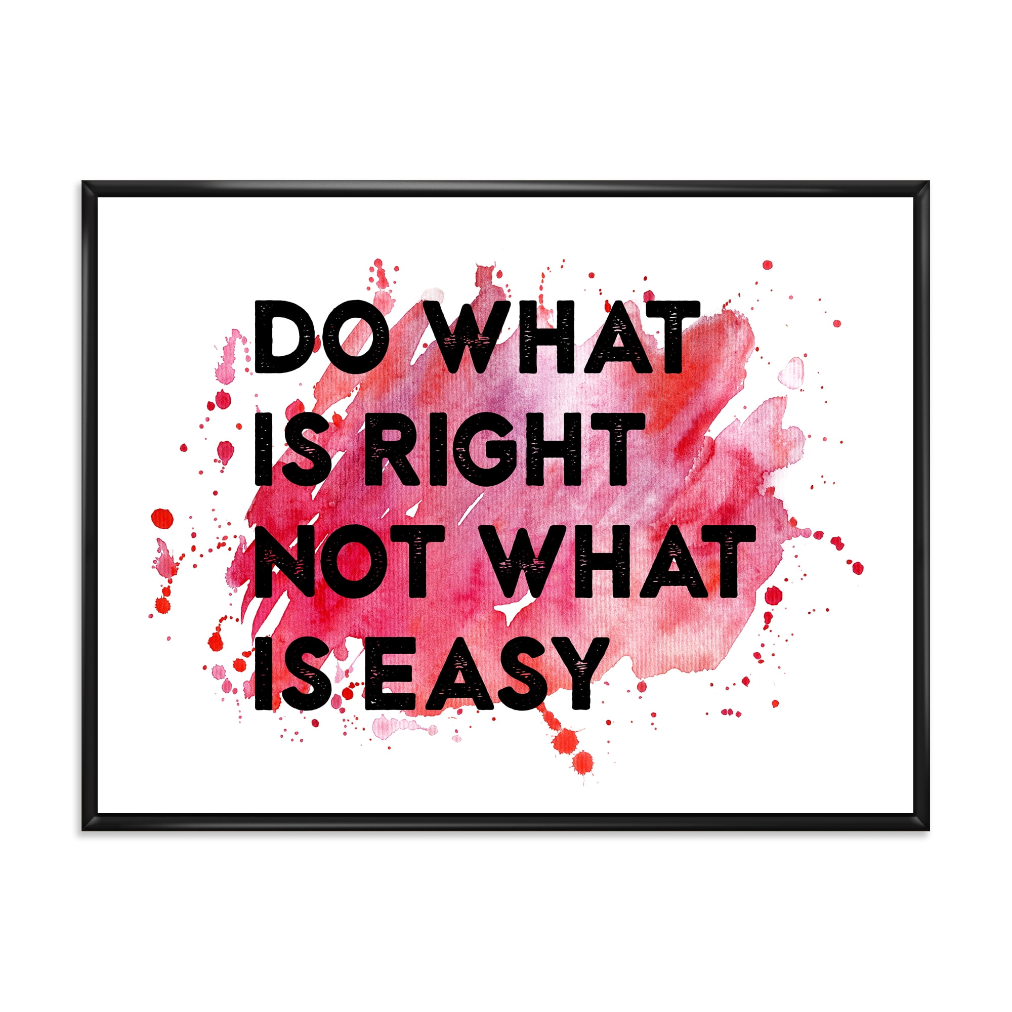 Designart 'Do What Is Right Not What Is Easy On Red Background' Traditional Framed Canvas Wall Art Print