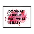 thumbnail image 1 of Designart 'Do What Is Right Not What Is Easy On Red Background' Traditional Framed Canvas Wall Art Print, 1 of 5