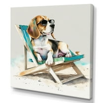 Designart Dog On The Beach II Canvas Wall Art