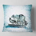 thumbnail image 1 of Designart Dogs on Reindeer Sleigh - Animal Throw Pillow - 18x18, 1 of 4