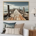thumbnail image 1 of Designart "Dominican Deserted Simplicity Pier I" Nautical & Beach Floater Framed Canvas Art Print, 1 of 7