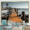 thumbnail image 1 of Designart "Dominican Deserted Simplicity Pier II" Nautical & Beach Floater Framed Wall Art Print, 1 of 7