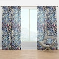 thumbnail image 1 of Designart 'Dots In Disco Style and Retro Stars' Mid-Century Modern Curtain Panel, 1 of 4