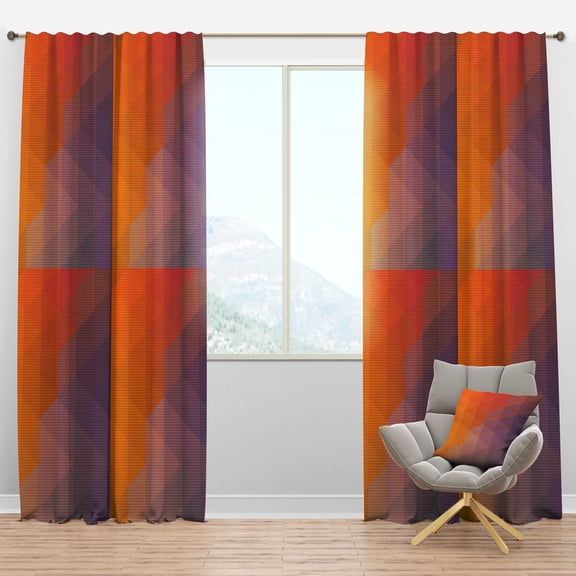 Designart 'Dotted Geometry Orange to Purple I' Modern & Contemporary Blackout Curtain Panel