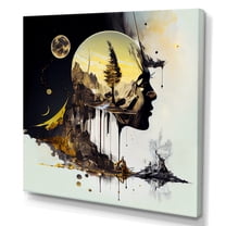 Designart Double Explosure Of Man Dream I Canvas Wall Art