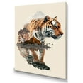 thumbnail image 1 of Designart Double Exposure Of A Tiger With African Landscape I Canvas Wall Art, 1 of 5