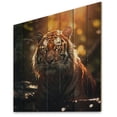thumbnail image 1 of Designart "Double Exposure Tiger Lensflare form I" Landscapes Print on Natural Pine Wood, 1 of 5