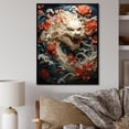 thumbnail image 1 of Designart "Dragon on the Wave Off Kanagawa V" People Framed Wall Art - Global Orange Asian Art Entryway Framed Wall Art, 1 of 6
