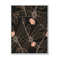 thumbnail image 1 of Designart 'Dragonflies With Folk Art Seamless Pattern' Bohemian & Eclectic Framed Canvas Wall Art Print, 1 of 5