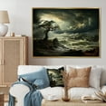 thumbnail image 1 of Designart "Drama in the Windswept Green Storm II" Nautical & Beach Floater Framed Wall Art Print, 1 of 7