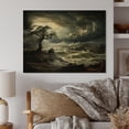 thumbnail image 1 of Designart "Drama in the Windswept Green Storm II" Nautical & Beach Print on Natural Pine Wood, 1 of 5