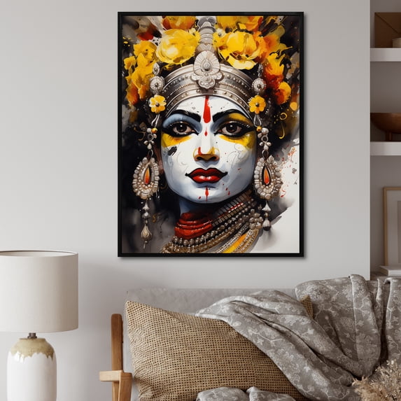 Designart "Drama of Kathakali in Hinduism II" Hinduisim Floater Framed Canvas Art Print