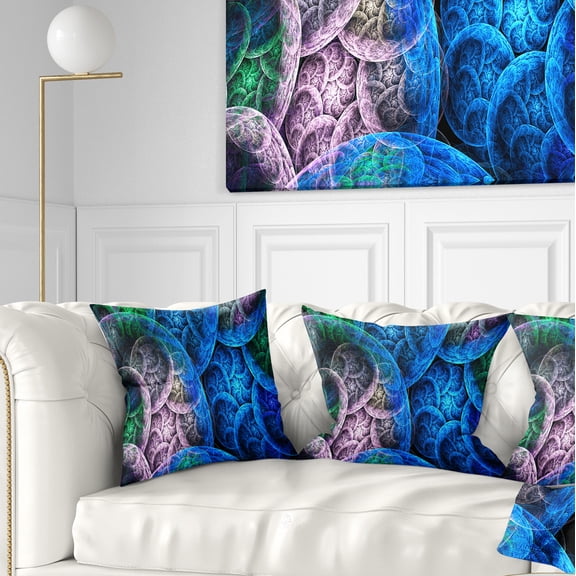 Designart Dramatic Colorful Fractal Clouds - Abstract Throw Pillow - 16x16