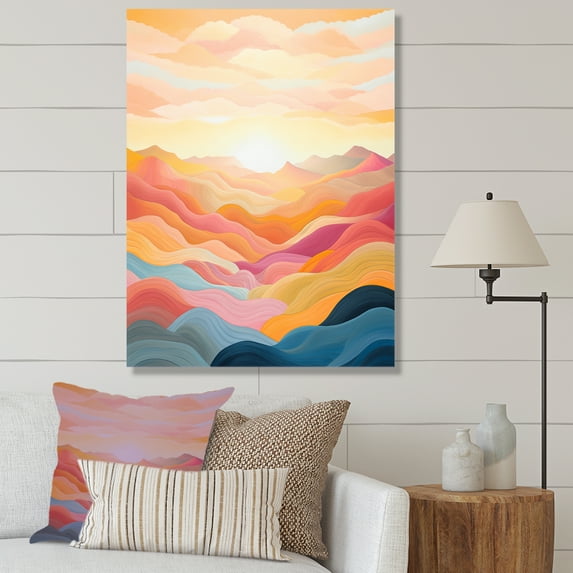 Designart "Dramatic Mountain Sunset View" Sunrisesunset Wall Decor