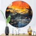 thumbnail image 1 of Designart "Dramatic Nights with Lightning I" Landscapes Oversized Wall Clock, 1 of 5