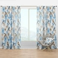 thumbnail image 1 of Designart 'Drawing Of Blue Flowers With Little Bird On White' Floral Curtain Panel, 1 of 4