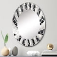thumbnail image 1 of Designart "Dream Black and White Optical Art IV" Modern Round Wall Mirror - Abstract Oval Printed Decorative Oversized Mirror - Multiple Color Options, 1 of 4