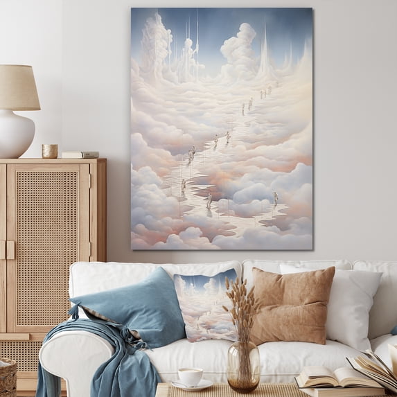 Designart "Dream Walk Amongst Clouds I" Surrealism Canvas Prints