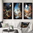 thumbnail image 1 of Designart "Dream s A Surrealist" Abstract Framed Wall Art Set Of 3 - Teal Surrealism Frame Gallery Wall Set For Home Decor, 1 of 7