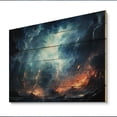 thumbnail image 1 of Designart "Dreaming Amid Electric Lightning" Landscapes Print on Natural Pine Wood, 1 of 5