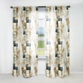 thumbnail image 1 of Designart "Dreaming Amidst Cubic Gray Botanicals" Patchwork Room Darkening Curtain Single Panel, 1 of 6