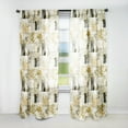 thumbnail image 1 of Designart "Dreaming Amidst Cubic Green Botanicals I" Patchwork Room Darkening Curtain Single Panel, 1 of 6