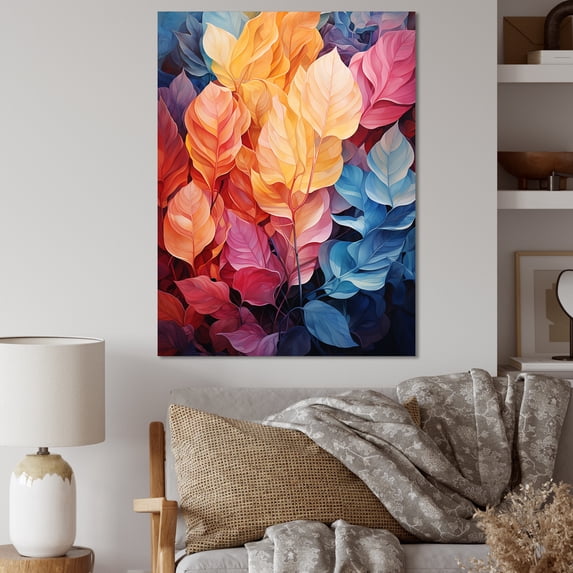 Designart "Dreaming Among Colorful Leaves I" Leaves Wall Decor