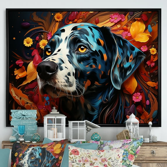 Designart "Dreaming Dalmatian V" Animals Dog Floater Framed Wall Art Prints