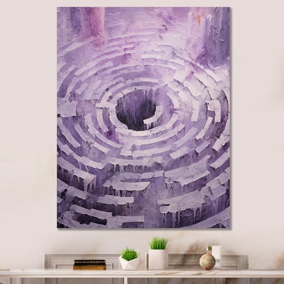 Designart "Dreaming In A Lyrical Purple Dream" Abstract Spirals Wall Art Prints