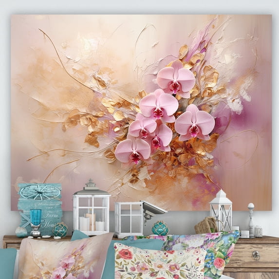 Designart "Dreaming Of Orchid Elegance II" Orchid Canvas Wall Art