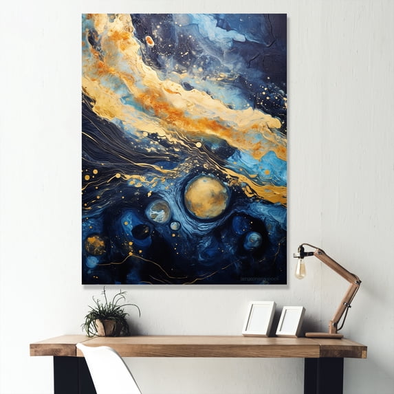 Designart "Dreaming Of The Mysterious Solar System" Our Solar System Canvas Wall Art