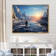 thumbnail image 1 of Designart "Dreaming Snow Penguin Pioneers" Penguin Floater Framed Wall Decor, 1 of 5