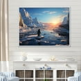 thumbnail image 1 of Designart "Dreaming Snow Penguin Pioneers" Penguin Floater Framed Wall Decor, 1 of 5