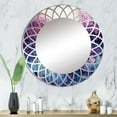thumbnail image 1 of Designart "Dreaming in Indigo II" Abstract Landscape Round Wall Mirror - Modern Oval Printed Decorative Oversized Mirror - Multiple Color Options, 1 of 4