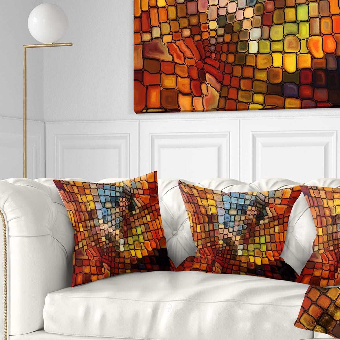 Designart Dreaming of Stained Glass - Abstract Throw Pillow - 18x18