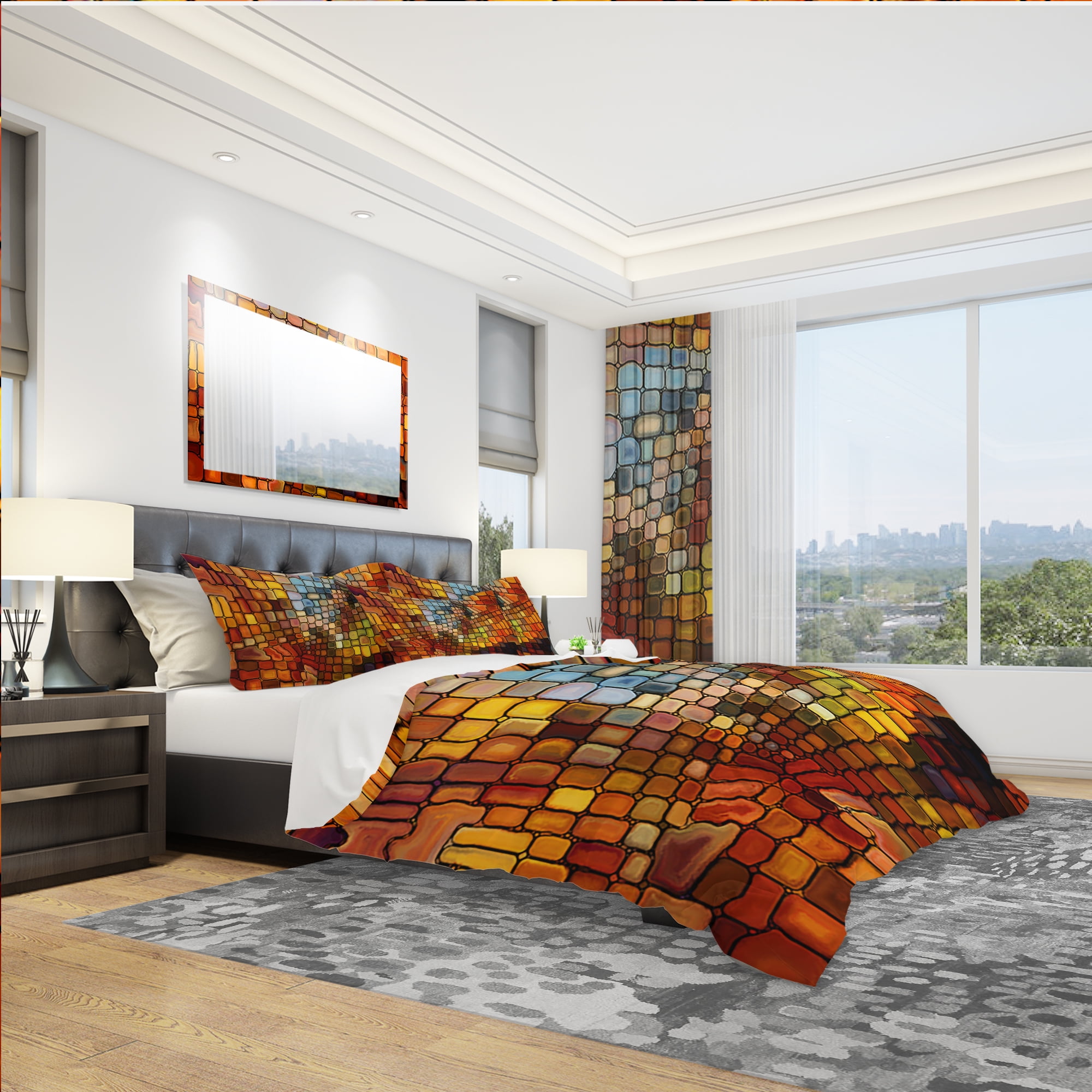 Designart 'Dreaming of Stained Glass' Modern & Contemporary Duvet Cover Set