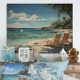 thumbnail image 1 of Designart "Dreaming of the Tropical Beach I" Nautical & Beach Print on Natural Pine Wood, 1 of 5