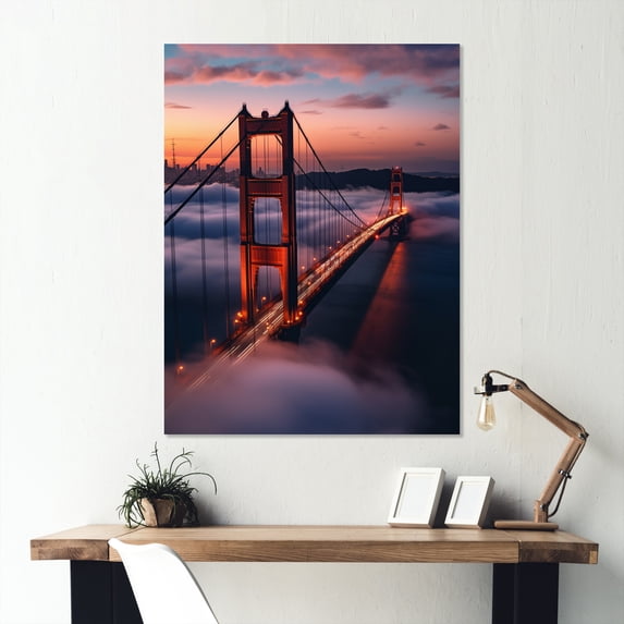 Designart "Dreamlike Golden Gate in San Francisco I" California Metal Art Print