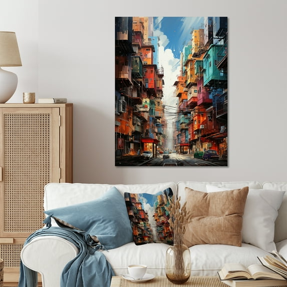 Designart "Dreamlike Metropolis IV" Abstract Realism Metal Wall Decor