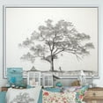 thumbnail image 1 of Designart "Dreamlike White Pine Minimalism II" Tree Pine Floater Framed Wall Art Living Room, 1 of 5