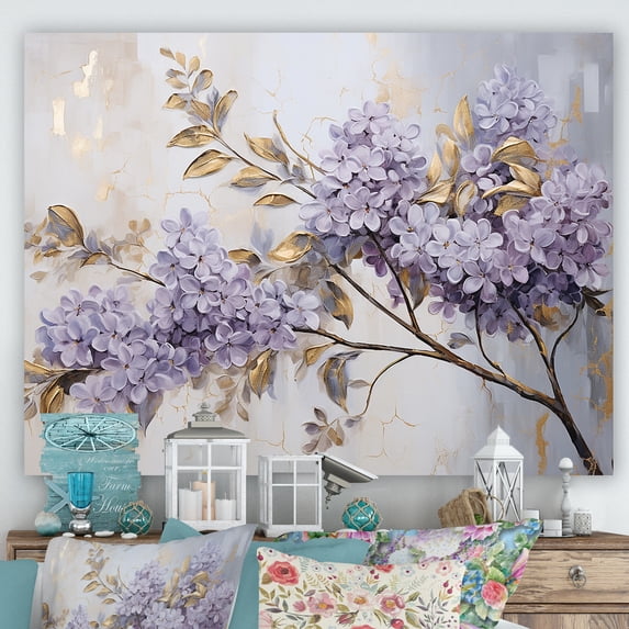 Designart "Dreams Of Pastel Lilacs I" Lilacs Canvas Wall Art