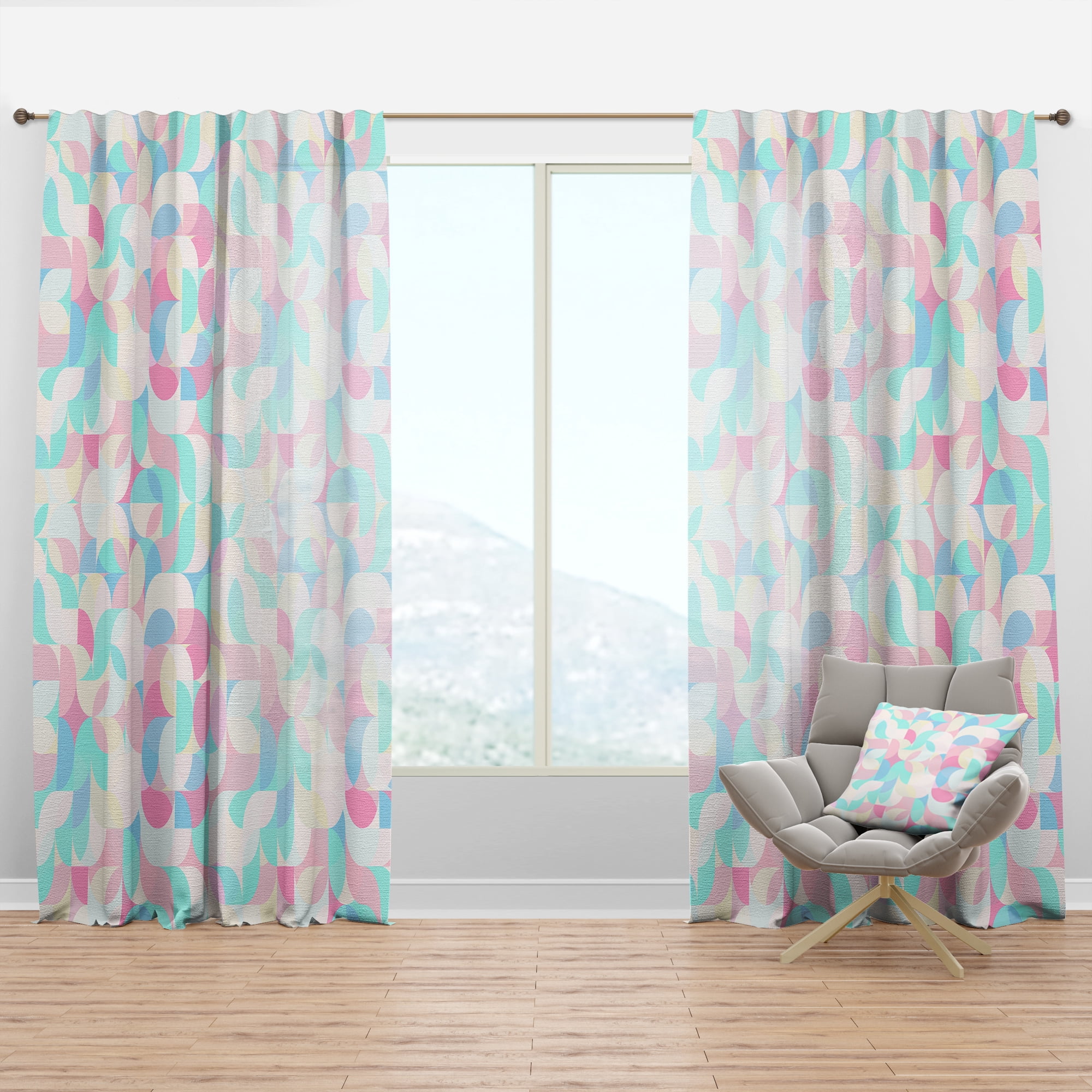 Designart 'Dreams Pastel II' Modern Curtain Panel