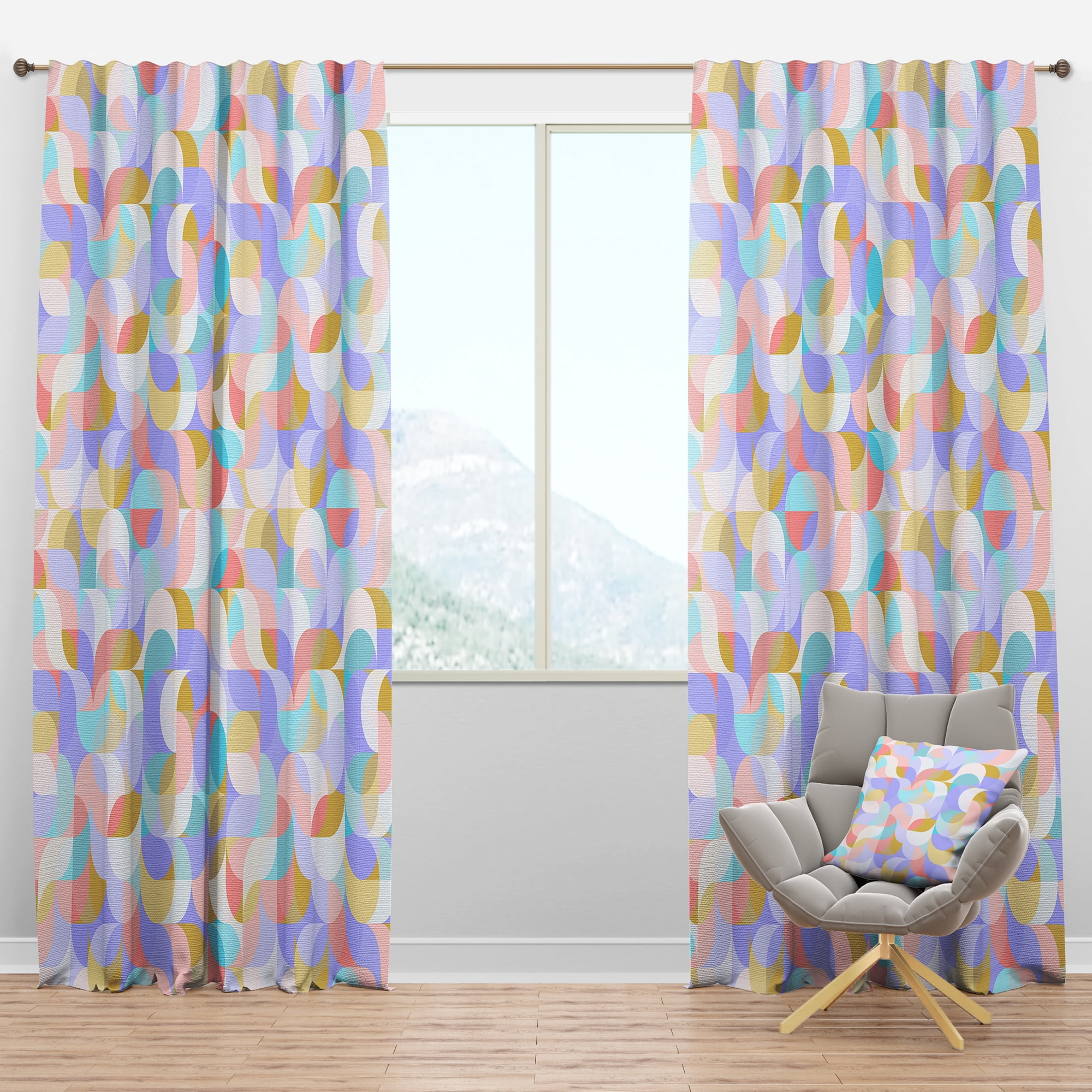 Designart 'Dreams Pastel III' Modern Blackout Curtain Panel
