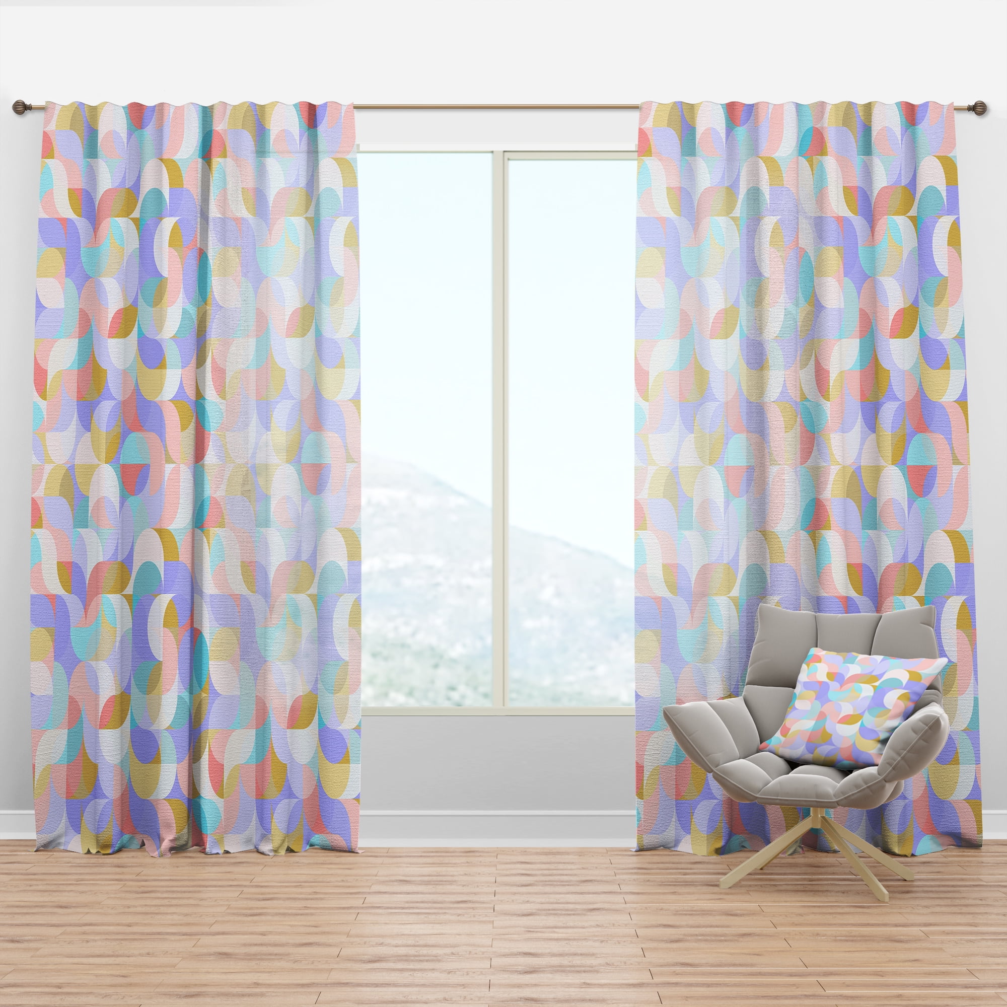 Designart 'Dreams Pastel III' Modern Curtain Panel
