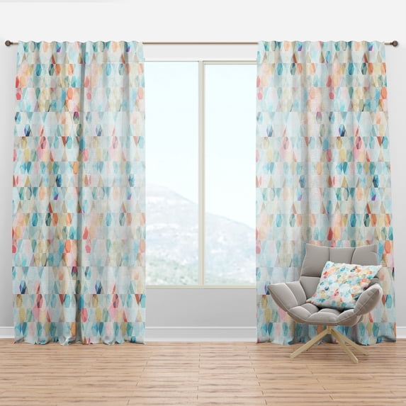 Designart 'Dreams Pastel V' Modern & Contemporary Curtain Panel