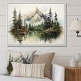 thumbnail image 1 of Designart "Dreamscape In Watercolor Mountains" Landscape Mountains Floater Framed Canvas Art Print, 1 of 5