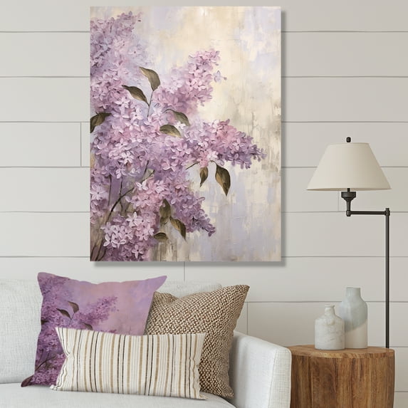 Designart "Dreamscape Of Beautiful Lilacs III" Lilacs Wall Art Living Room