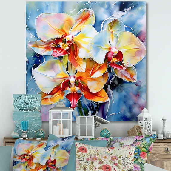 Designart "Dreamy And Colorful Orchid Beauty" Orchids Wall Decor