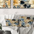 thumbnail image 1 of Designart "Dreamy Blue Boho Florals II" Floral Printed Throw Pillow, 1 of 1